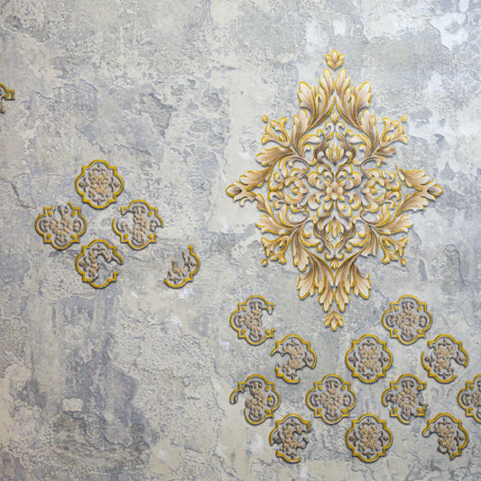 Royal Gold Embossed Medallion Wallpaper