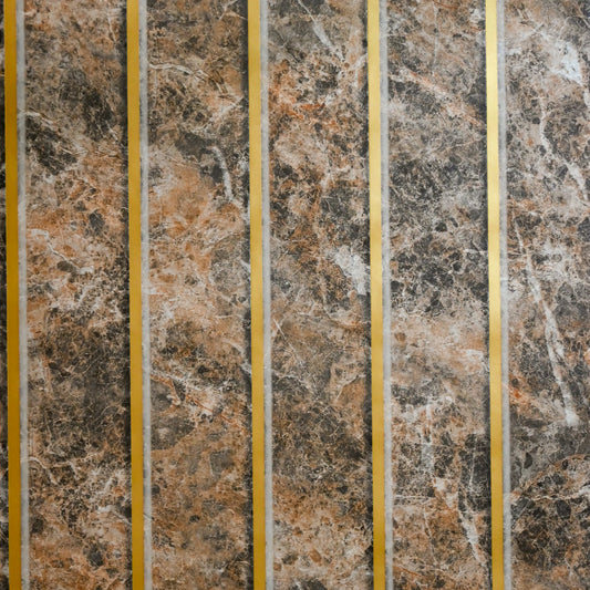 Rustic Brown Stone Texture with Gold Vertical Lines
