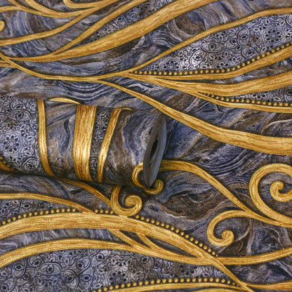 Gold Abstract Swirl Pattern Wallpaper
