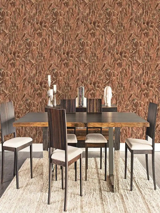 Rust Copper Abstract Feather Wallpaper