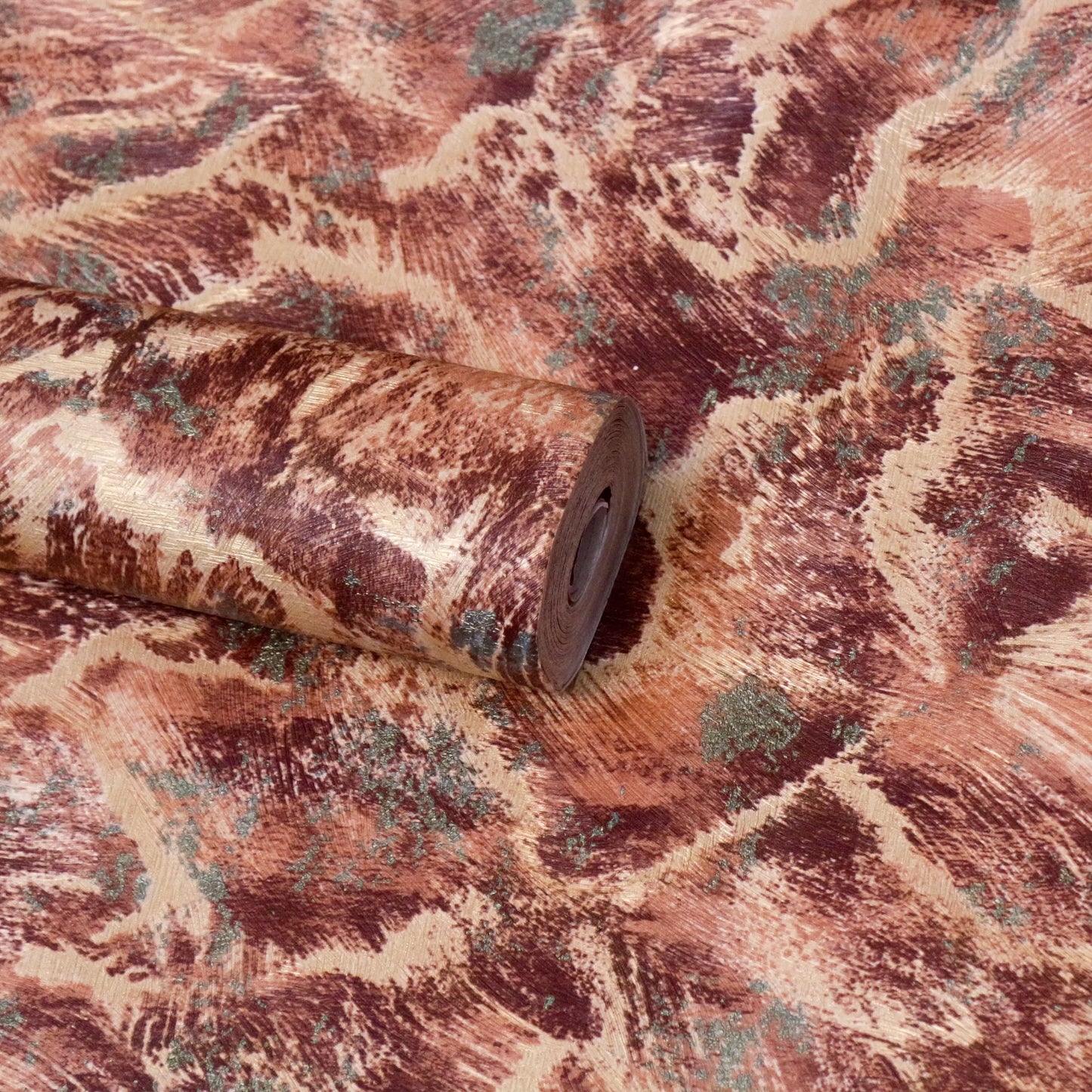 Rust Copper Abstract Feather Wallpaper