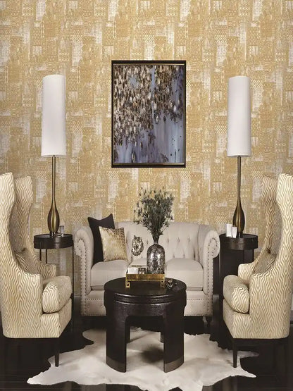 Golden Geometric Pattern Wallpaper