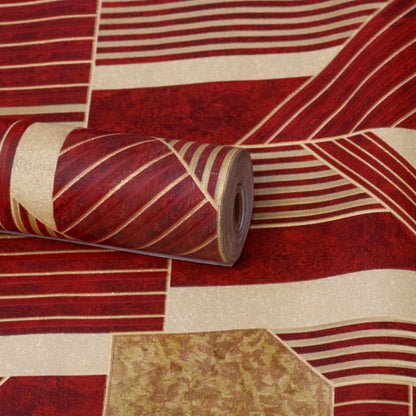 Red Gold Geometric Art Deco
