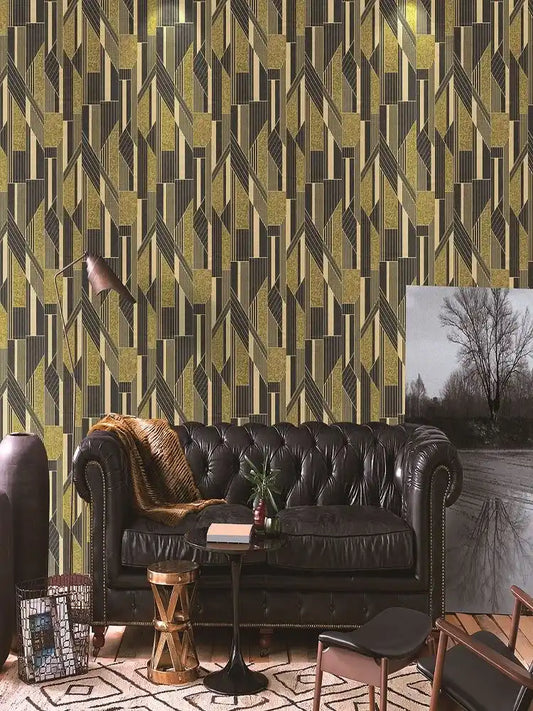 Black Gold Geometric Art Deco