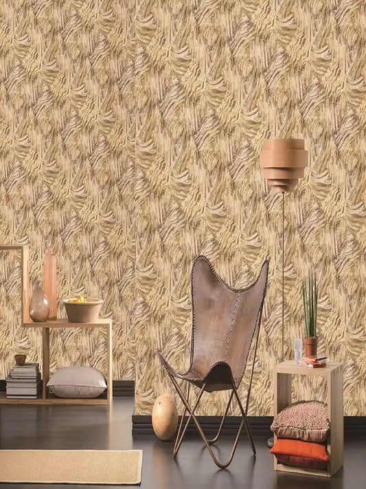 Cream Abstract Organic Flow Wallpaper