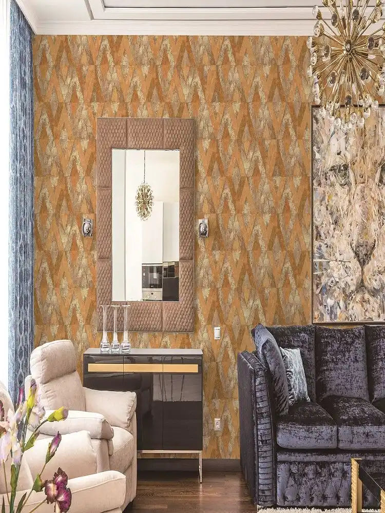 Amber Gold Ikat Diamond Pattern