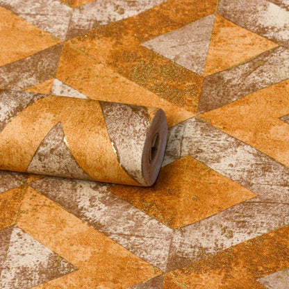 Amber Gold Ikat Diamond Pattern