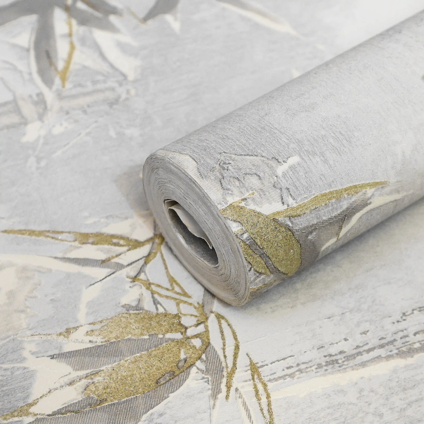 Zen Grey & Sage Bamboo Wallpaper