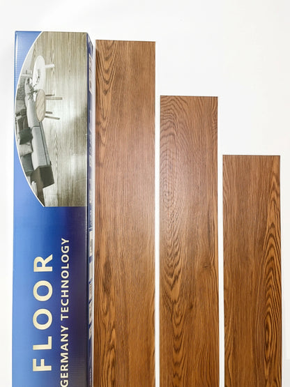 Self Adhesive PVC Vinyl Flooring Planks | Auburn Classic Oak Design | (6x36 Inch, 36 Sheets Pack) | For Home Office Interiors