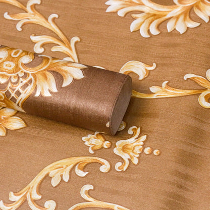 Burnt Orange Terracotta Damask Pattern