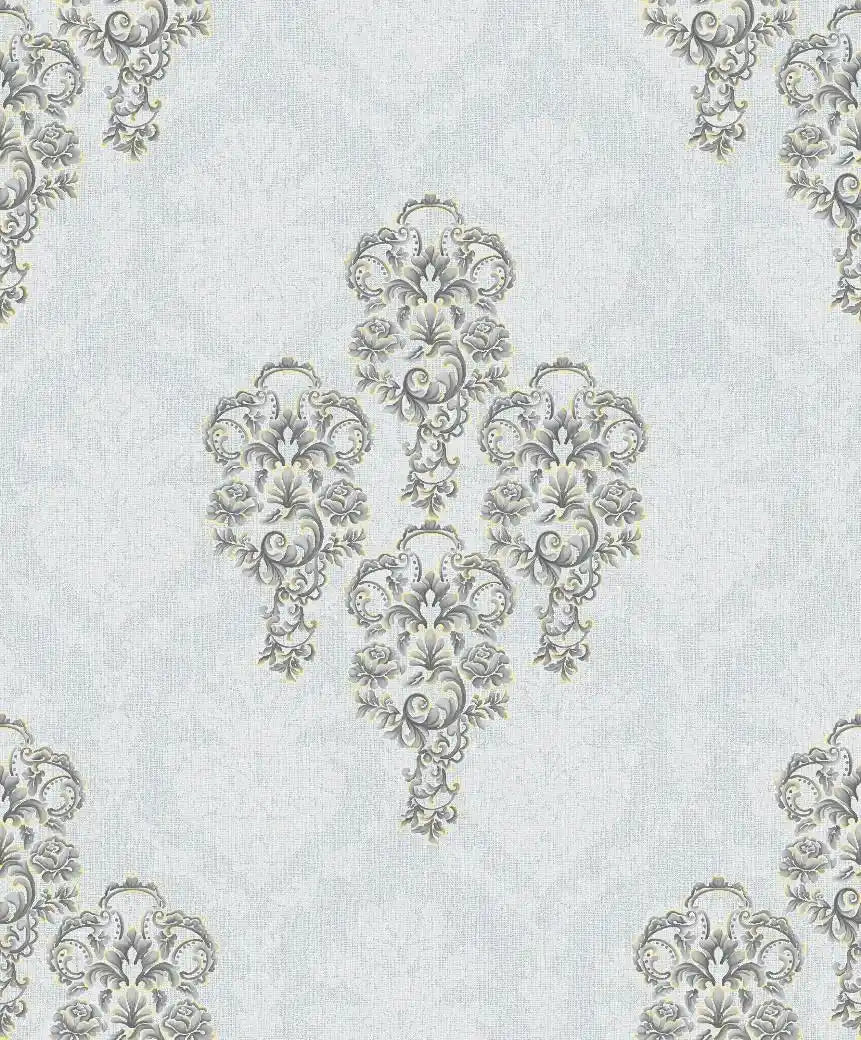 Decorative floral pattern on a light blue background