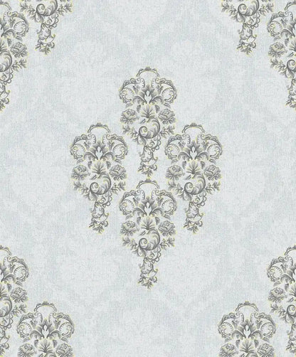 Decorative floral pattern on a light blue background