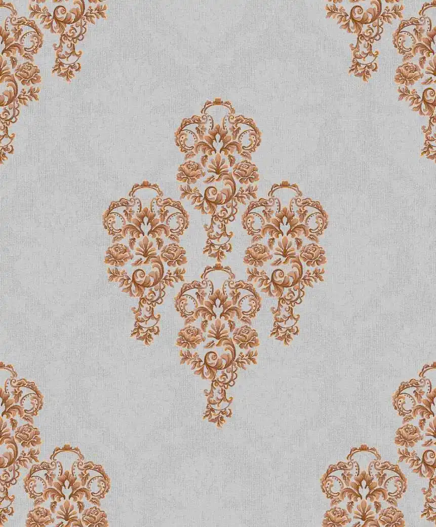 Opulent Terracotta Damask Wallpaper
