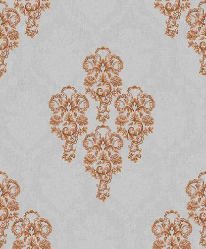 Opulent Terracotta Damask Wallpaper