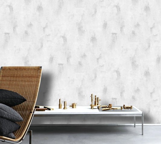 Modern White & Grey Textured Wallpaper