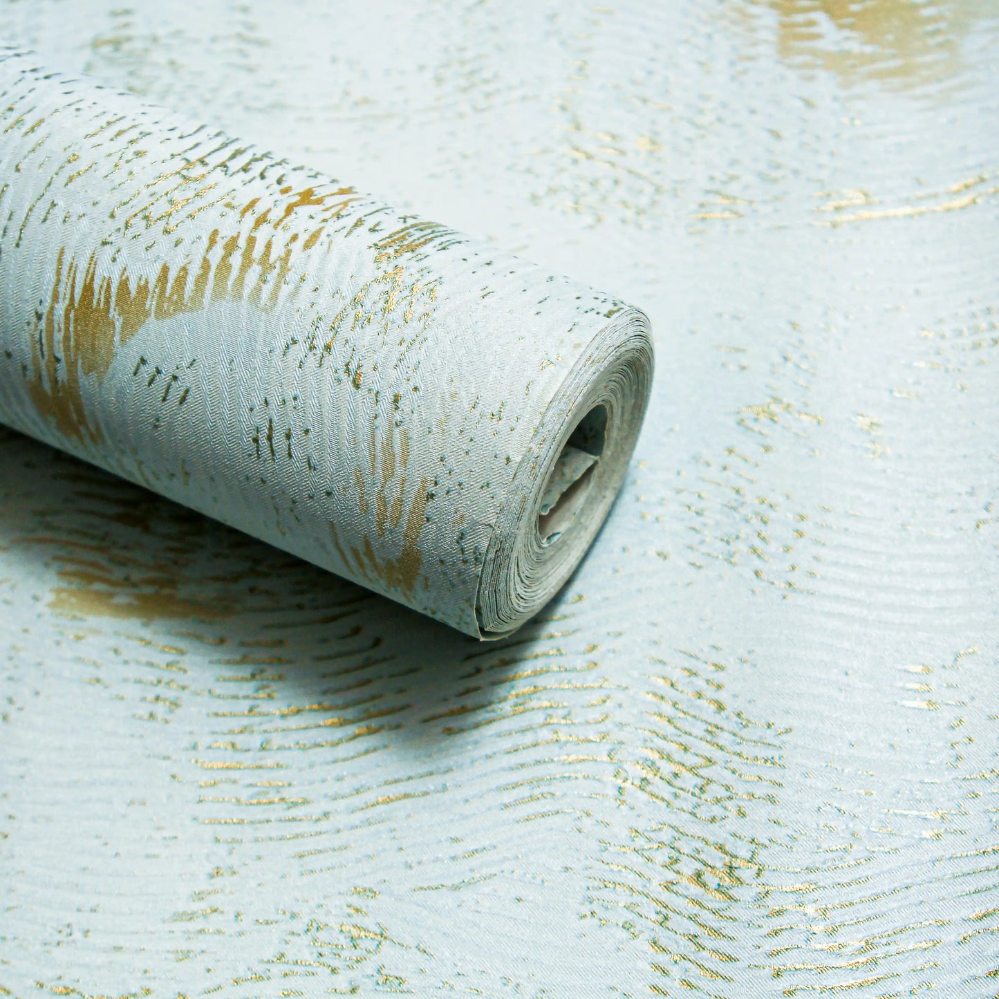 Modern Aqua & Light Blue Faux Finish Wallpaper