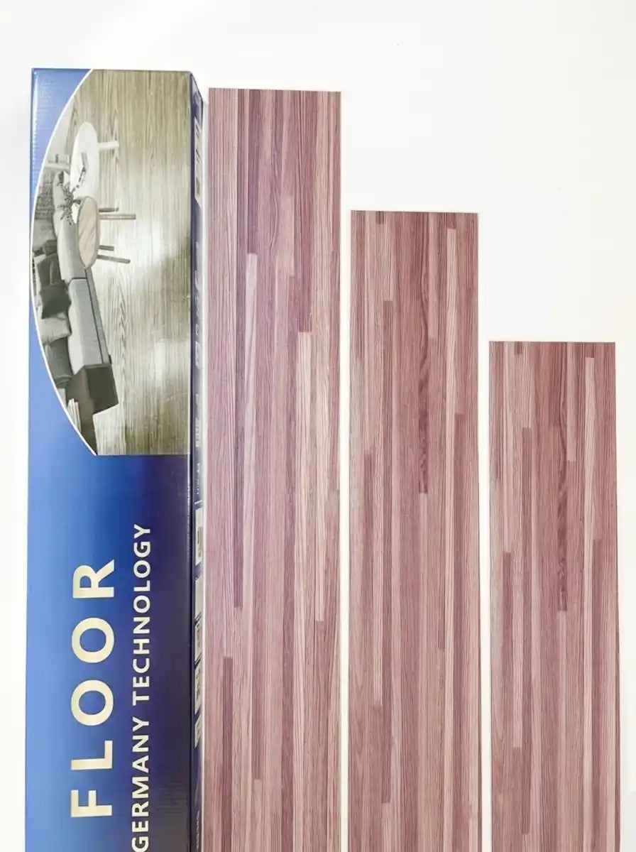 Self Adhesive PVC Vinyl Flooring Planks | Rustic Walnut Multi Strip Design | (6x36 Inch, 36 Sheets Pack) | For Bedroom Living Room Office