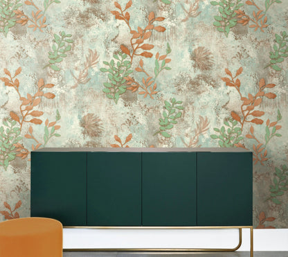 Bohemian Terracotta & Sage Leaf Wallpaper