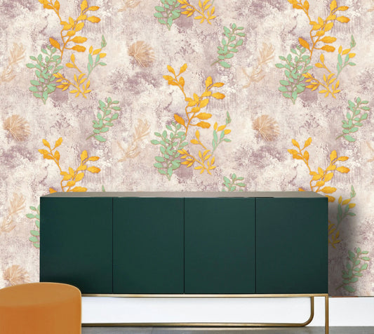 Botanical Mint & Gold Abstract Wallpaper