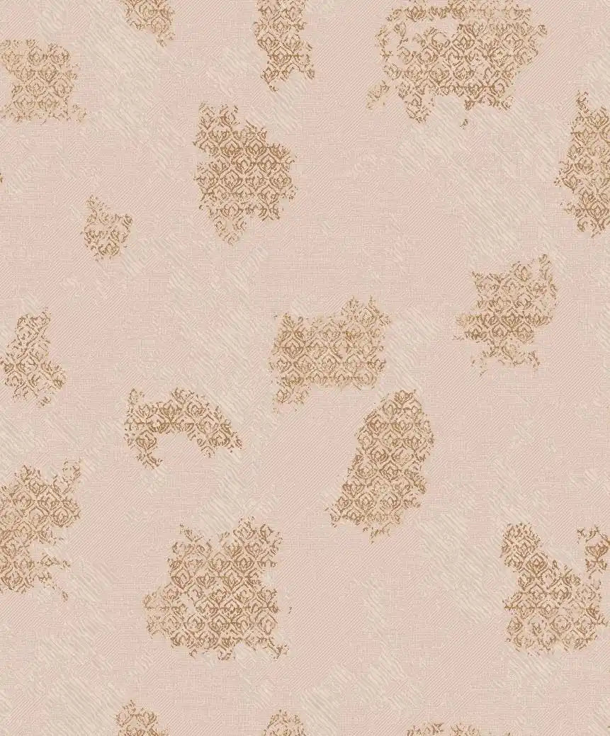 Decorative pattern with gold elements on a beige background