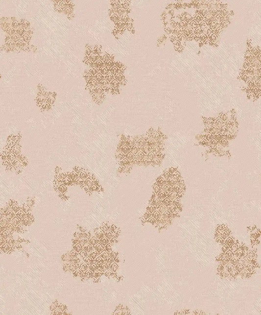 Decorative pattern with gold elements on a beige background