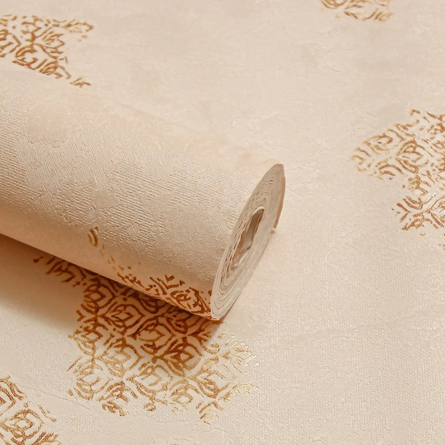 Rustic Copper & Gold Distressed Wallpaper