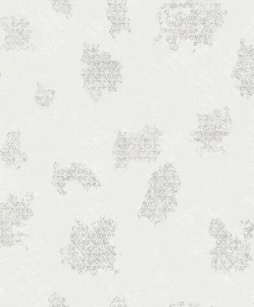 Decorative pattern with small floral elements on a light gray background