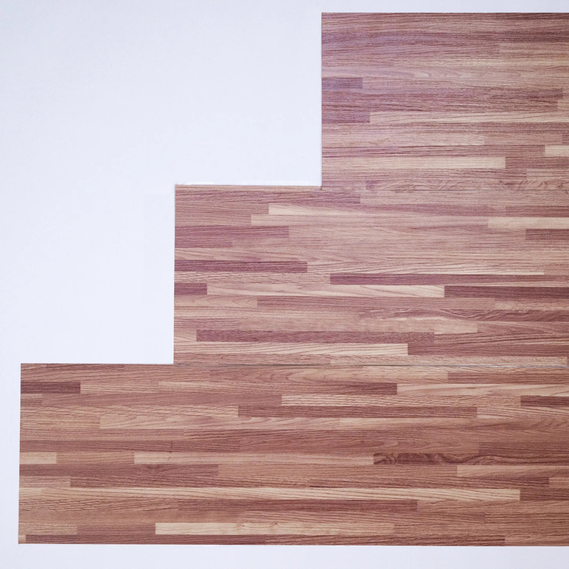Wooden flooring with a striped pattern on a white background