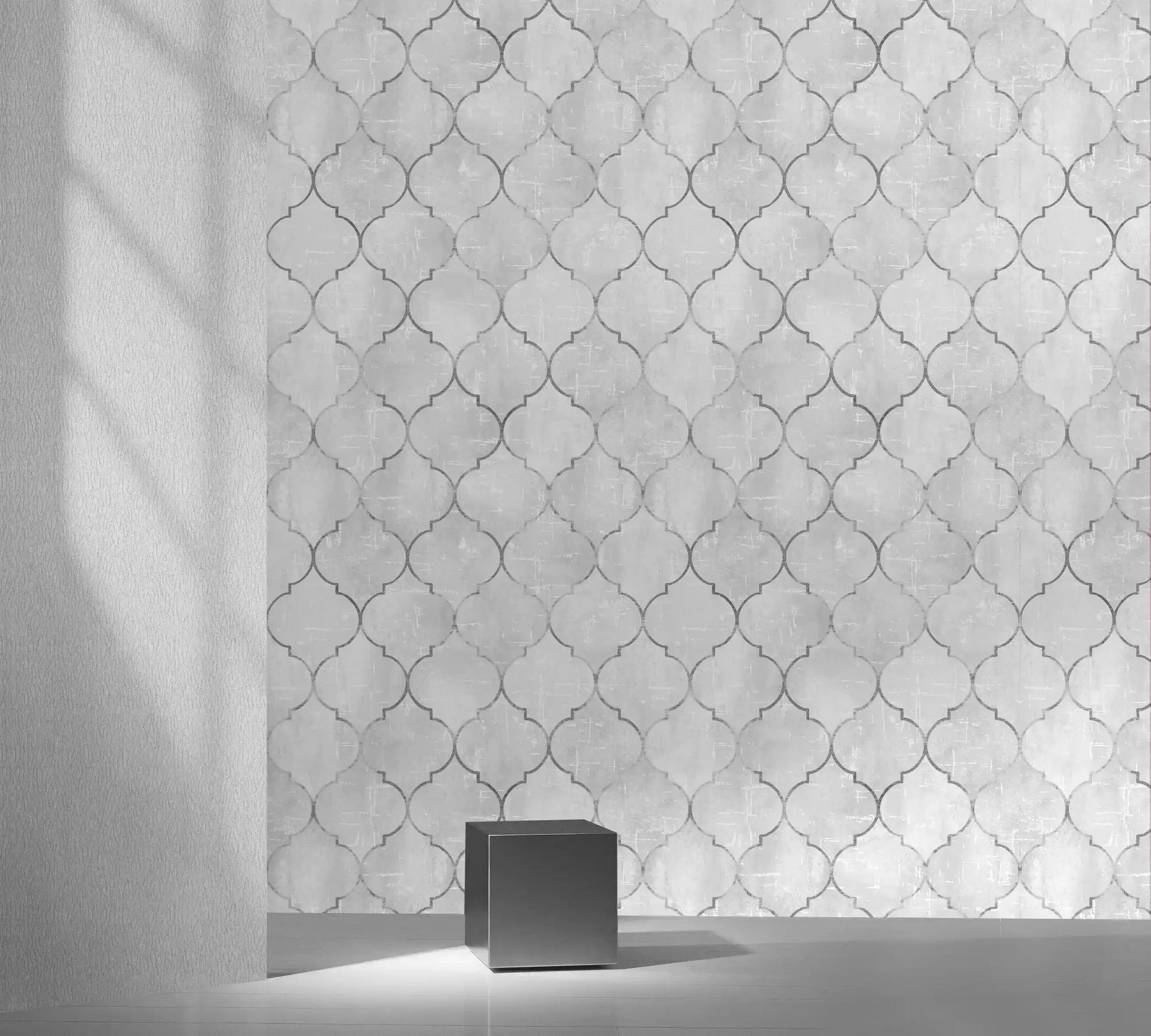 Decorative wall panel with geometric pattern on a plain background