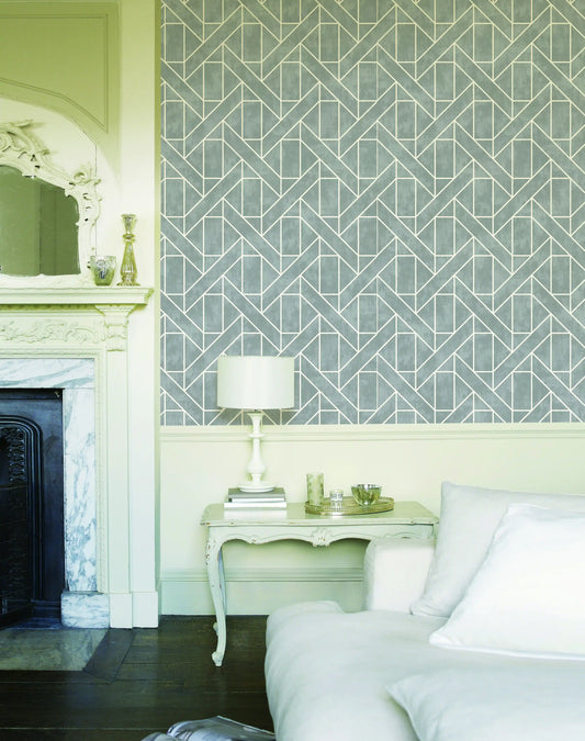 Blue Gray Narrow Stripe Print