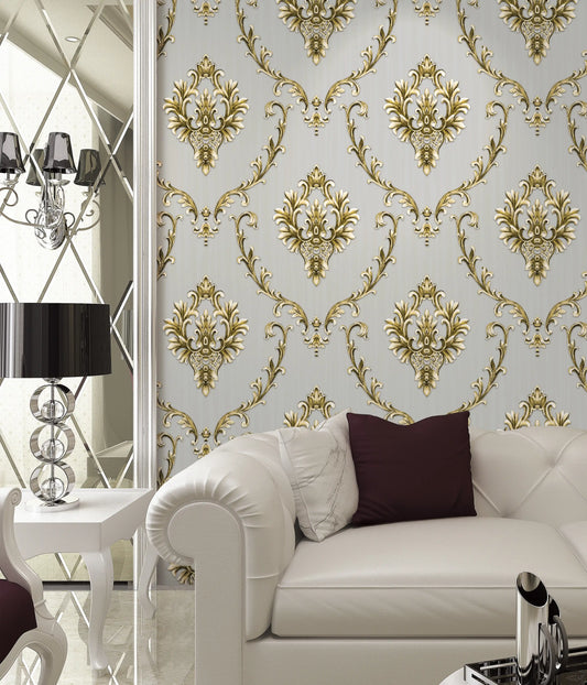 Luxury Gold Victorian Damask Pattern