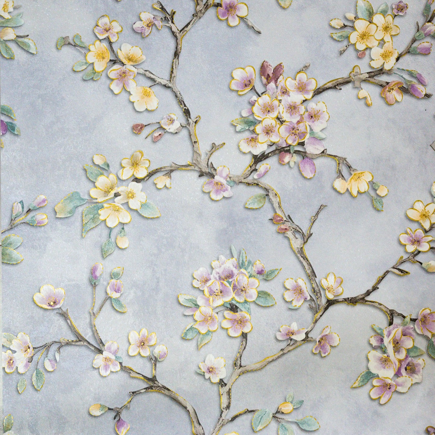 Decorative tile with floral pattern on a gray background