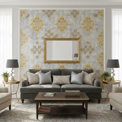 Royal Gold Embossed Medallion Wallpaper