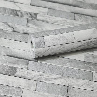 Classic Grey Stacked Stone Texture