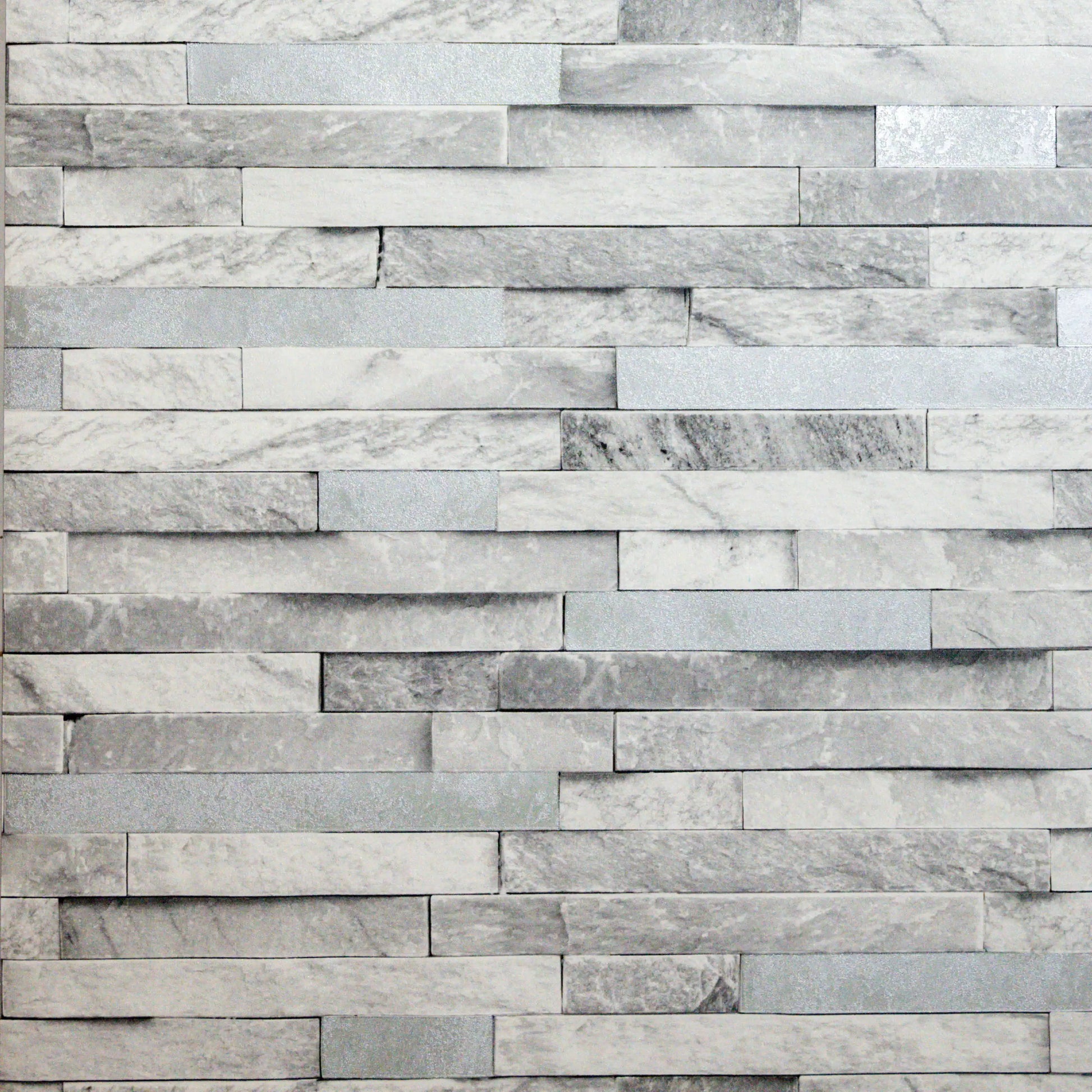 Pattern of gray and white rectangular tiles